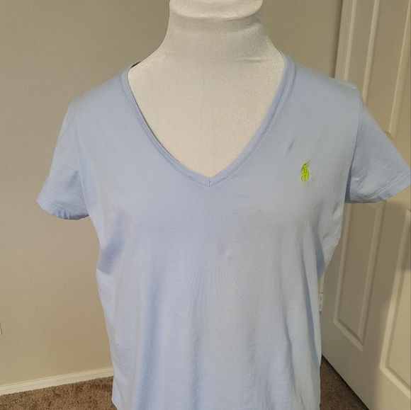 Polo Ralph Lauren Women's Short Sleeve Shirt Light Blue XL - Picture 2 of 7
